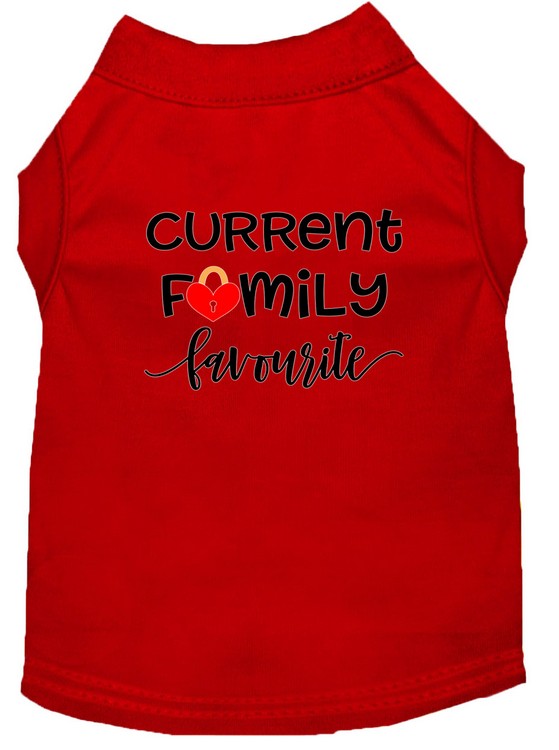 Family Favorite Screen Print Dog Shirt Red XXXL